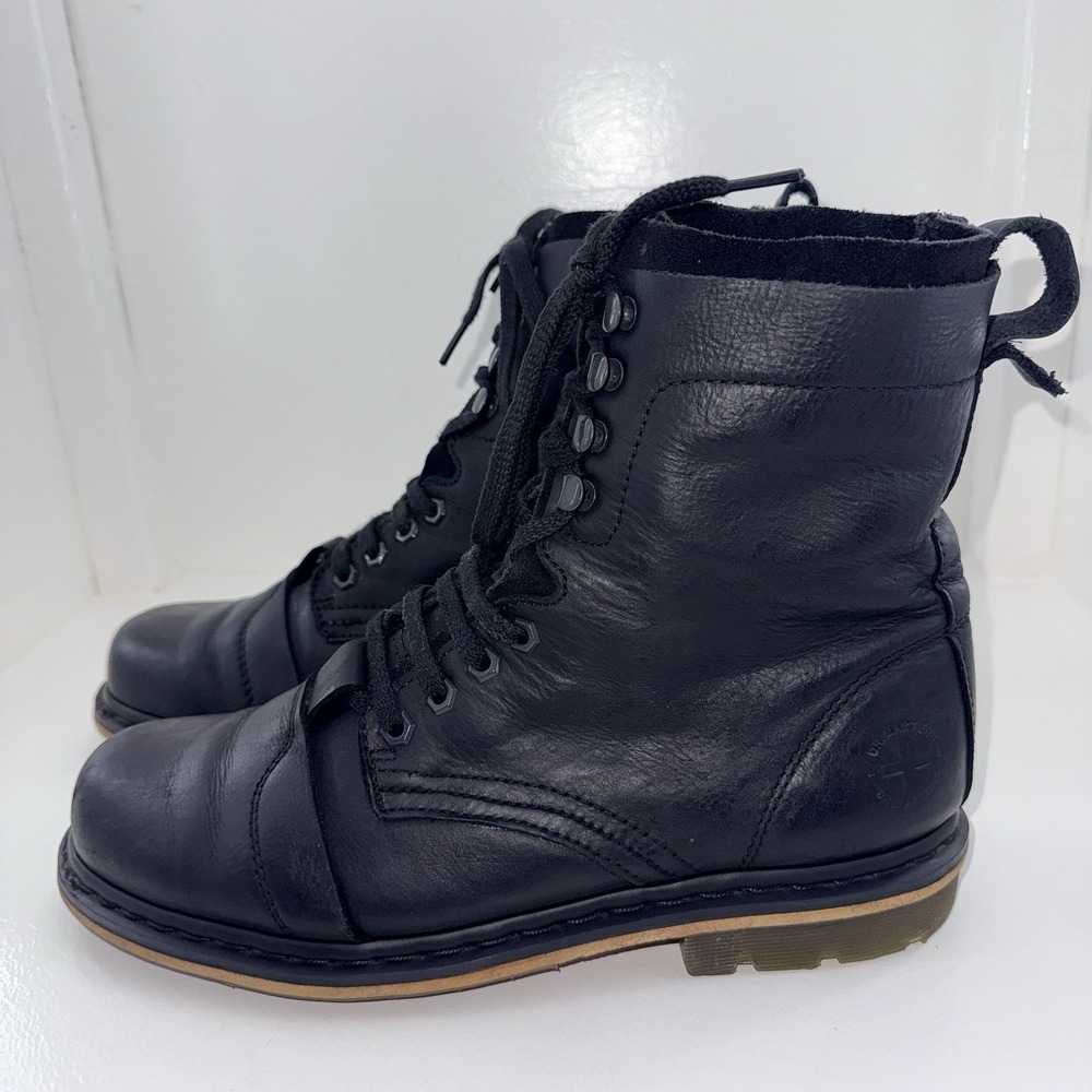 Dr. Martens Men's Black Pier Combat Boots Lace-Up Round Toe US 11 UK 10
